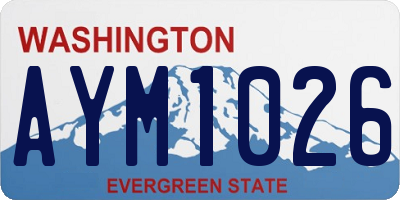 WA license plate AYM1026
