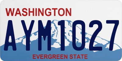 WA license plate AYM1027