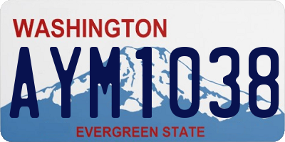 WA license plate AYM1038