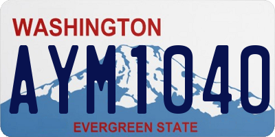 WA license plate AYM1040