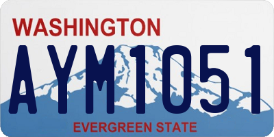 WA license plate AYM1051
