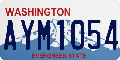 WA license plate AYM1054