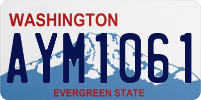 WA license plate AYM1061