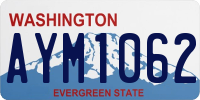 WA license plate AYM1062