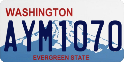 WA license plate AYM1070