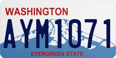WA license plate AYM1071