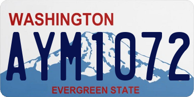 WA license plate AYM1072