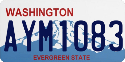 WA license plate AYM1083