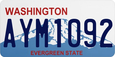WA license plate AYM1092