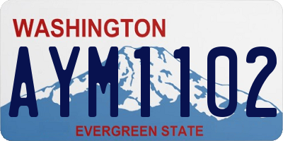 WA license plate AYM1102