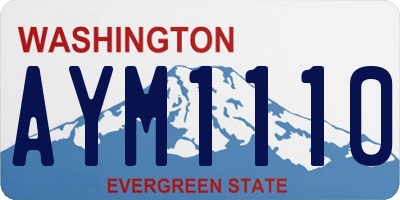WA license plate AYM1110