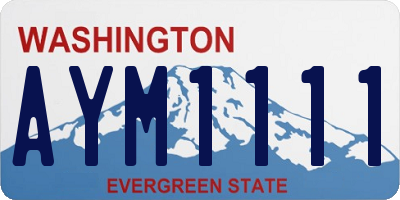 WA license plate AYM1111