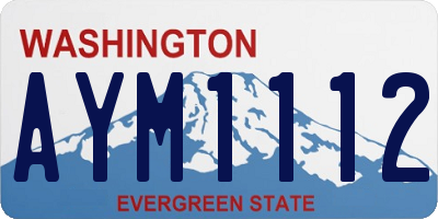 WA license plate AYM1112