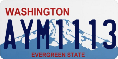 WA license plate AYM1113