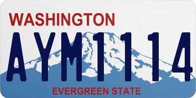 WA license plate AYM1114