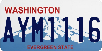 WA license plate AYM1116