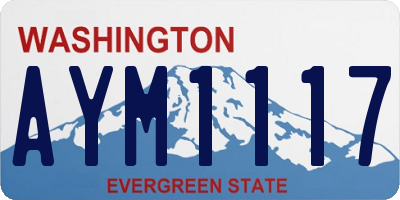 WA license plate AYM1117