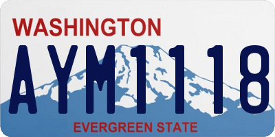 WA license plate AYM1118