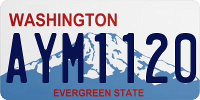 WA license plate AYM1120