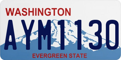 WA license plate AYM1130