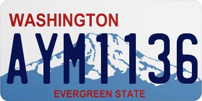 WA license plate AYM1136