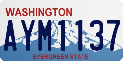 WA license plate AYM1137