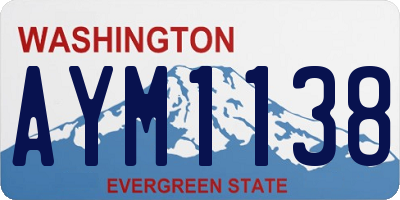 WA license plate AYM1138