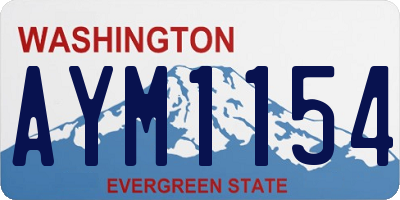 WA license plate AYM1154