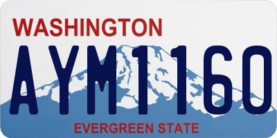WA license plate AYM1160