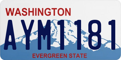 WA license plate AYM1181