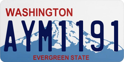 WA license plate AYM1191