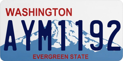 WA license plate AYM1192