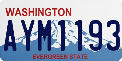 WA license plate AYM1193
