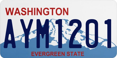 WA license plate AYM1201