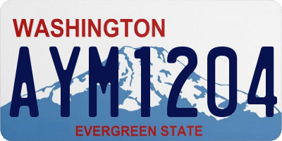 WA license plate AYM1204