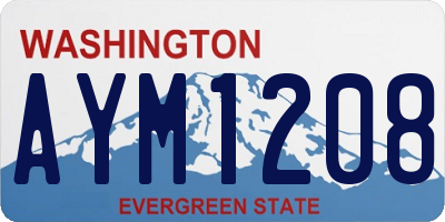 WA license plate AYM1208
