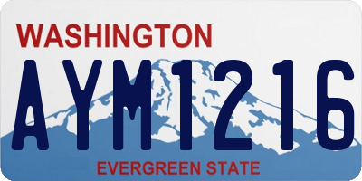 WA license plate AYM1216