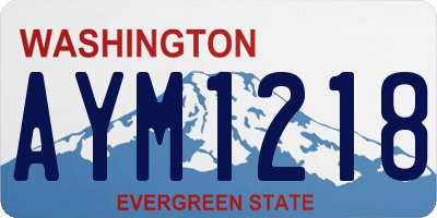 WA license plate AYM1218