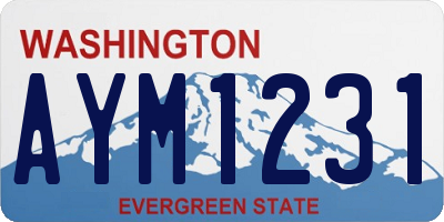 WA license plate AYM1231