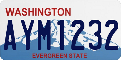 WA license plate AYM1232
