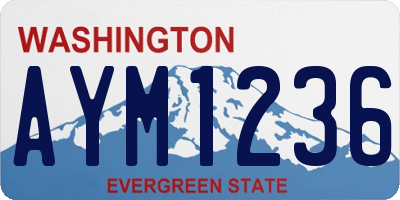 WA license plate AYM1236