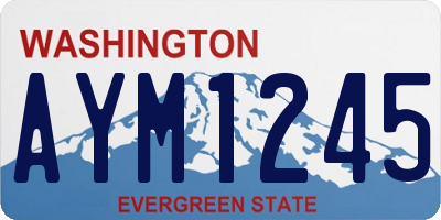 WA license plate AYM1245
