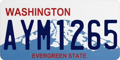 WA license plate AYM1265