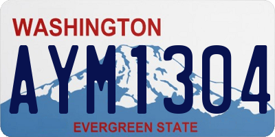 WA license plate AYM1304