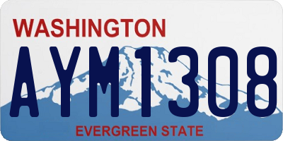 WA license plate AYM1308