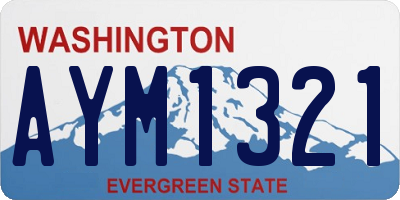 WA license plate AYM1321