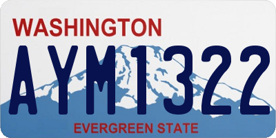 WA license plate AYM1322