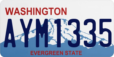 WA license plate AYM1335