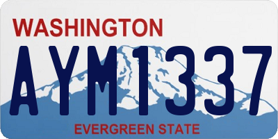 WA license plate AYM1337