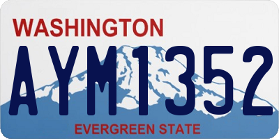 WA license plate AYM1352
